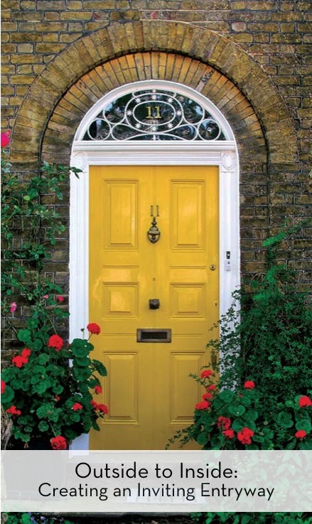 An outside door painted in yellow