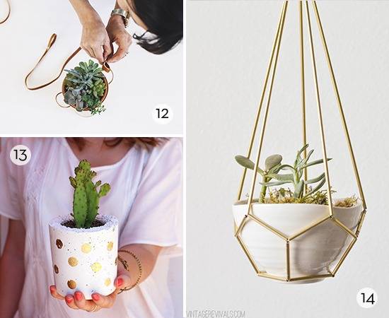 A collage shows different potted plant designs.