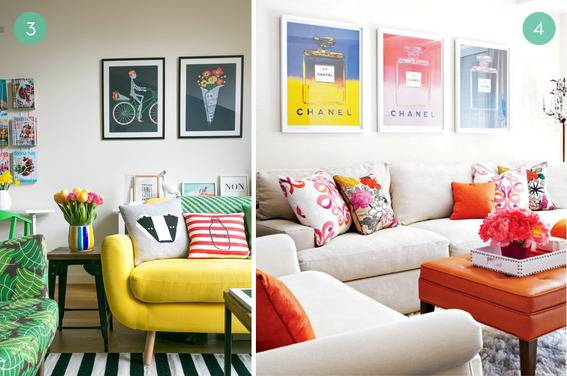 10 Bright & Lively Living Rooms