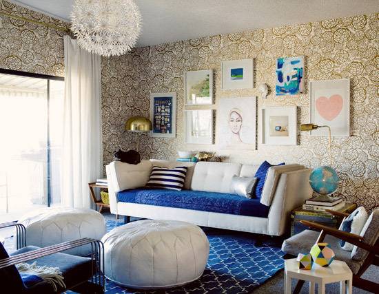 Create a slip covered sofa cushion for a child-friendly living space. 