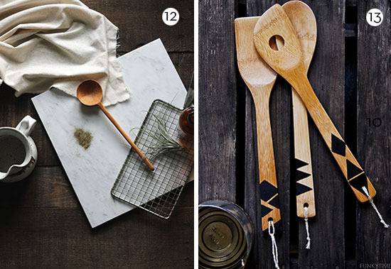 Wooden spoons and spatulas will inspire in the kitchen.