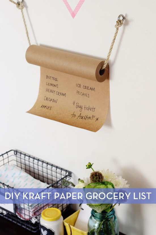 DIY Kraft Paper Grocery List