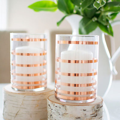 DIY COpper Striped Candle Holders by Homey Oh My!