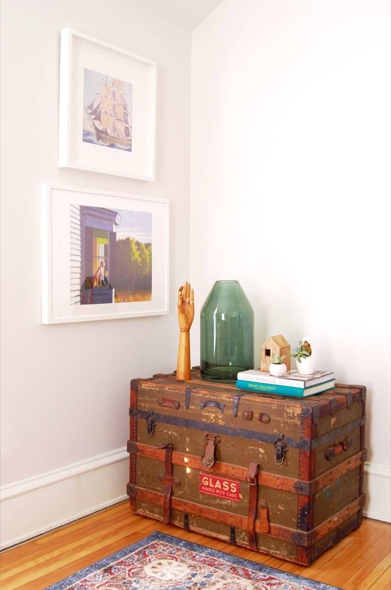 Cozy Family Room Makeover - Trunk Storage