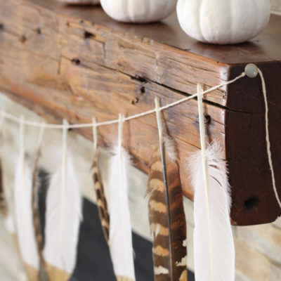 DIY Gold Tip Feather Garland by Simple Stylings