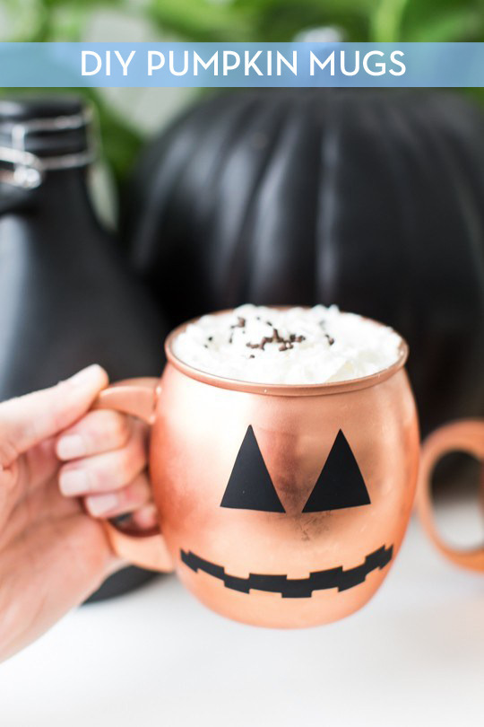 DIY Pumpkin Mugs by Sugar & Cloth
