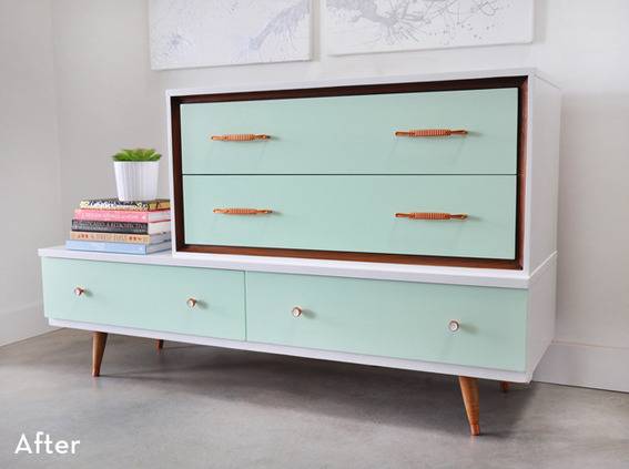 Mid-Century Dresser Makeover by Visual Heart