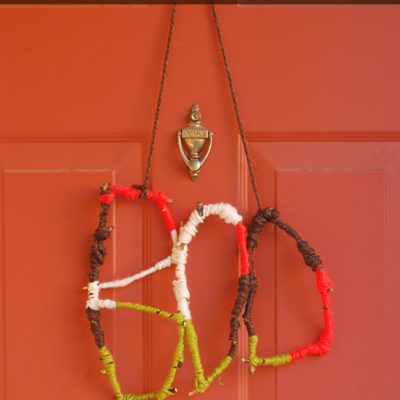 diy yarn-wrapped twigs