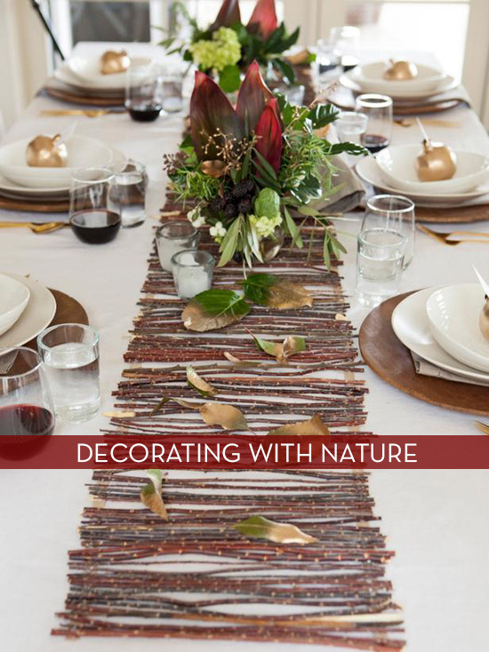 Natural items for thanksgiving tables