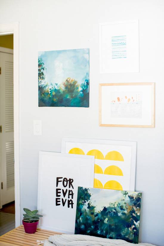 "Living room with painted frames."