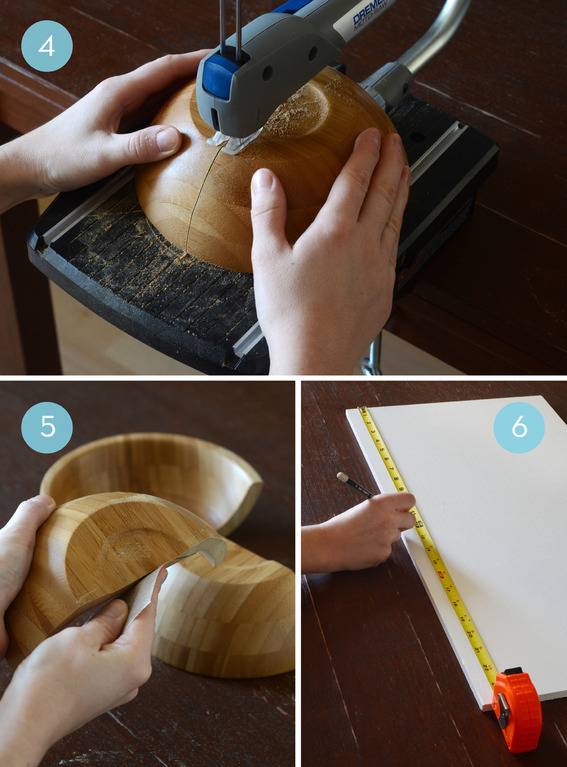 Easy DIY Wooden Half Bowl Storage
