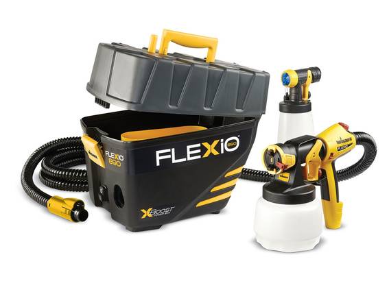 Black and yellow color Flexio paint sprayer.