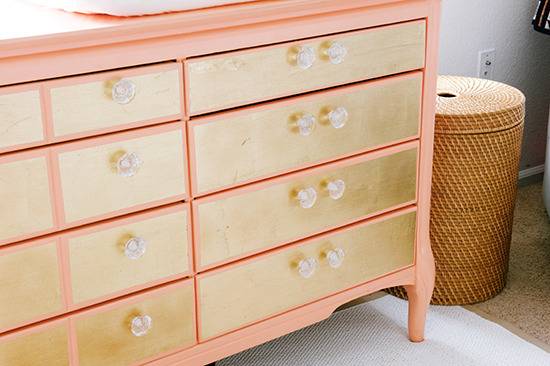 DIY Gold Leaf Dresser