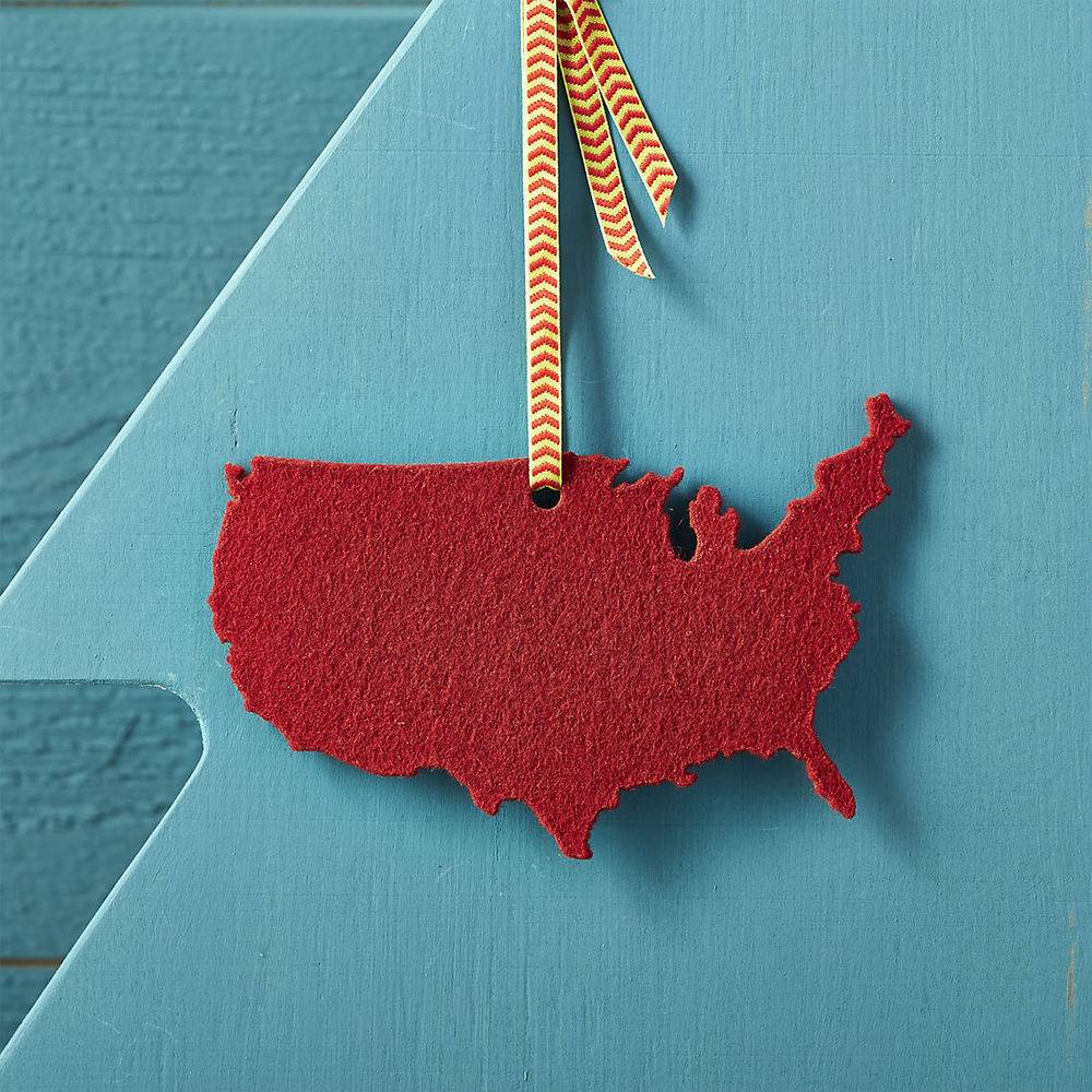 United States of America shaped ornament.