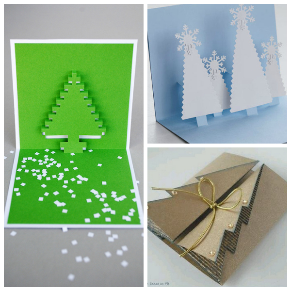 Different Christmas cards have been made in three D designs.