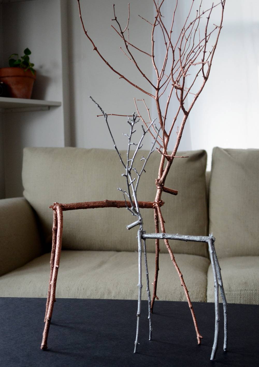 Easy DIY Twig Reindeer