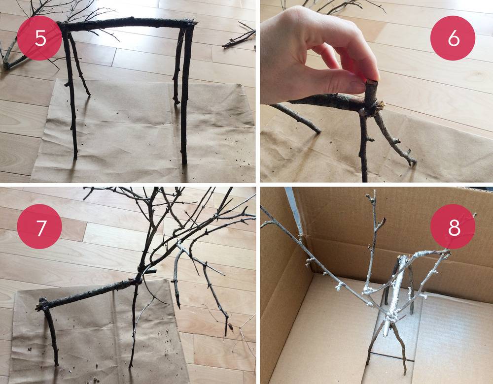 Easy DIY Metallic Twig Reindeer