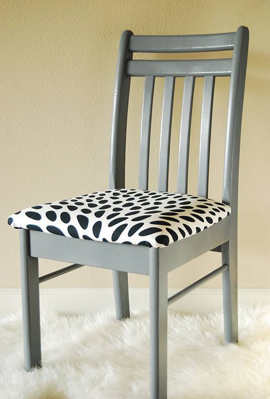 DIY reupholstered dining chairs