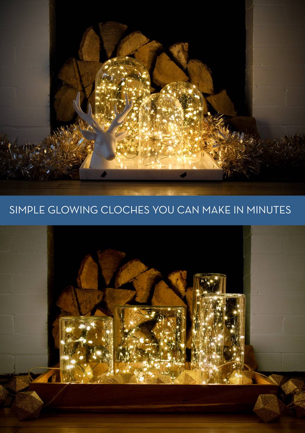 DIY lighted cloches and vases you can make in minutes.