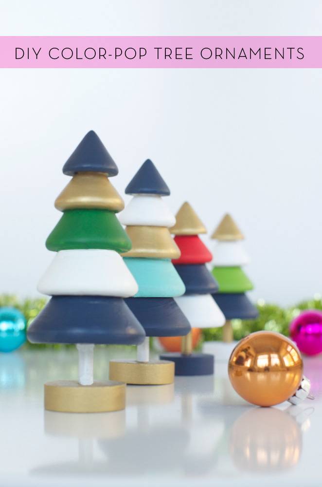DIY Color-pop tree ornaments
