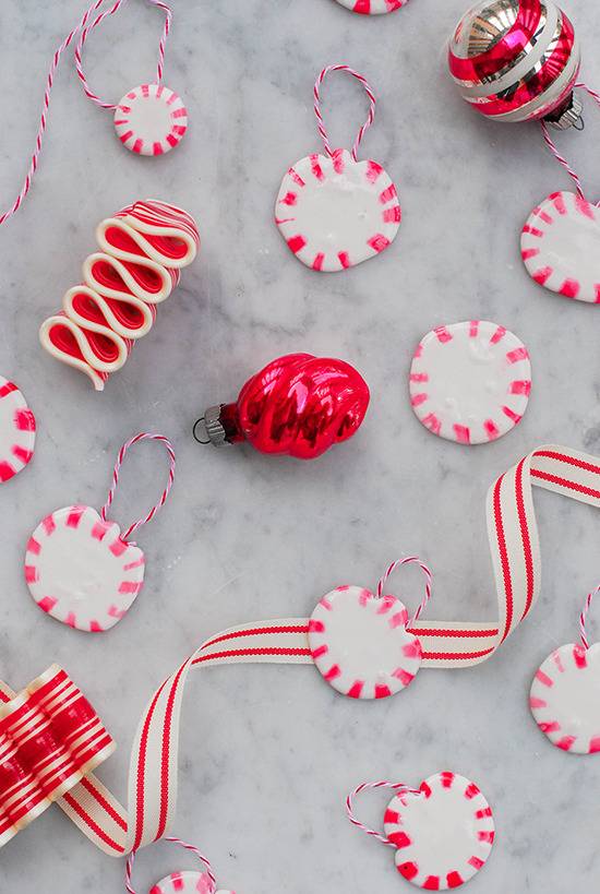 DIY Peppermint Christmas Ornaments