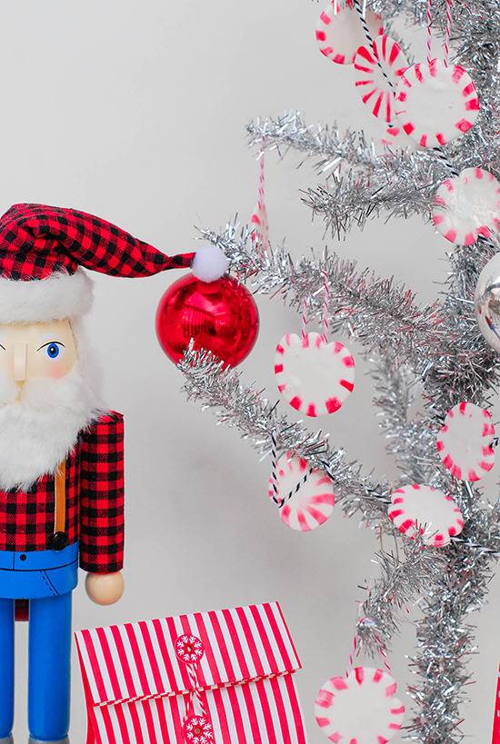 DIY peppermint Christmas ornaments