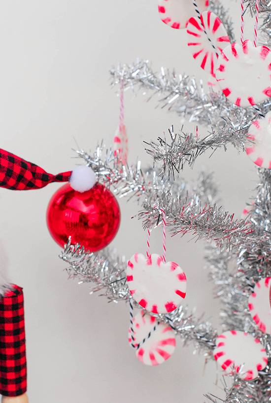 DIY Peppermint Christmas Ornaments