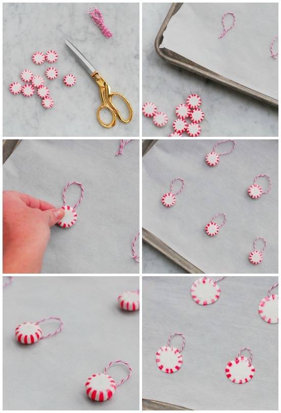 DIY Peppermint Christmas Ornaments