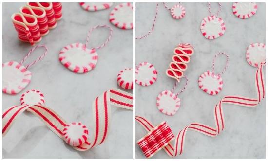 DIY Peppermint Christmas Ornaments