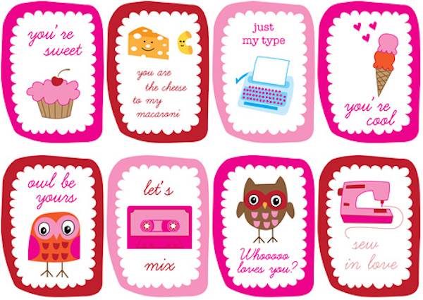 Different types of kid valentine cards.