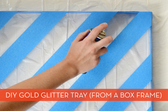 How to make a glamorous gold tray using an acrylic box frame.