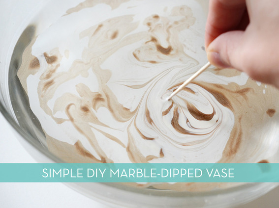 Easy DIY Marble-Dipped Vase