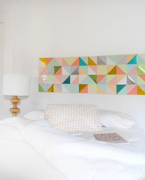 patchwork paper wall decor