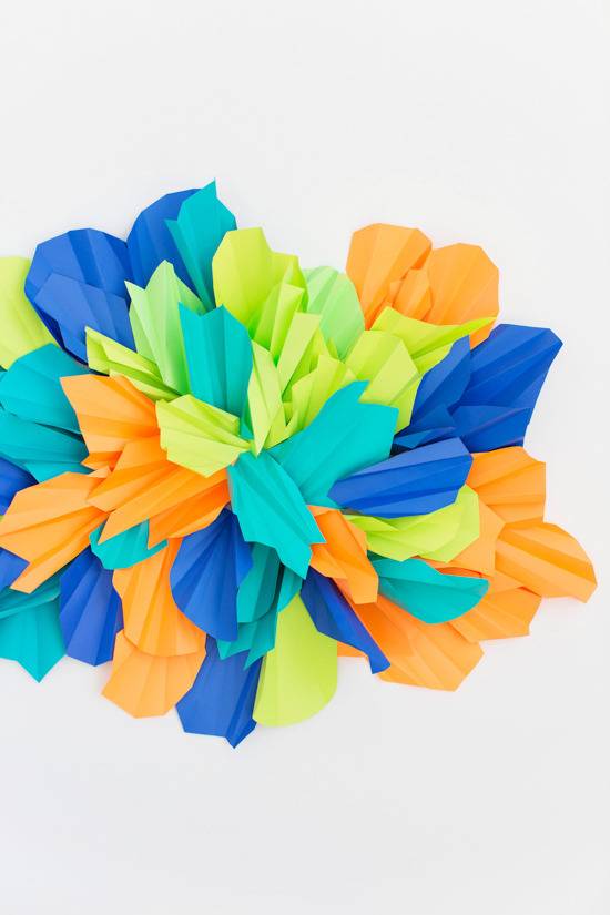 3D paper sculpture wall art idea