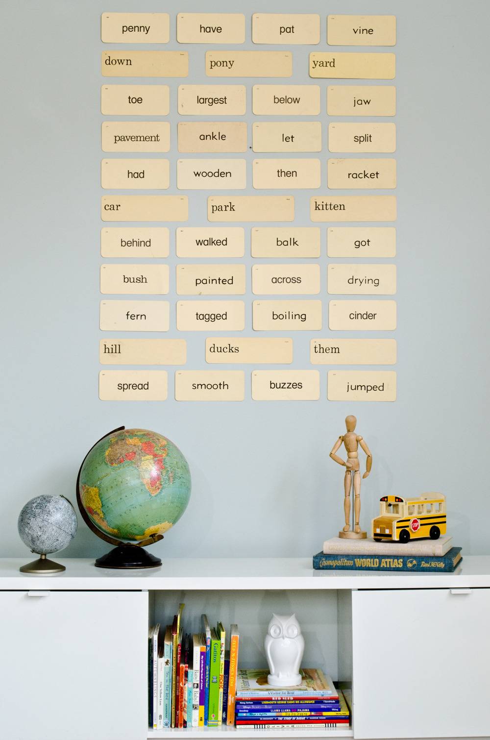 Simple wall art with vintage flash cards - feature image