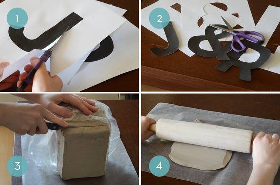 DIY Clay Letterform Storage Boxes