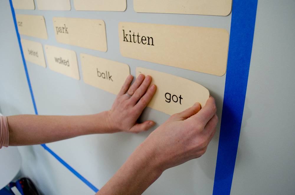 "Wall art with flash cards."