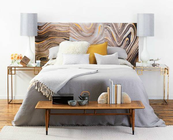 "A brownish headboard to maintain a good house look"