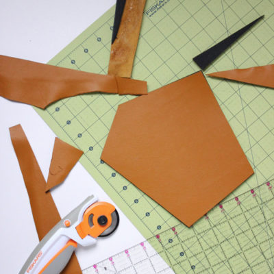 DIY geometric leather coaster