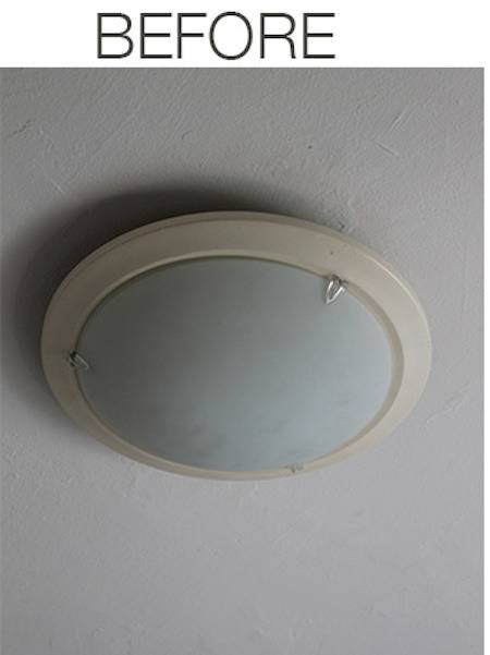 A round ceiling light fixture.