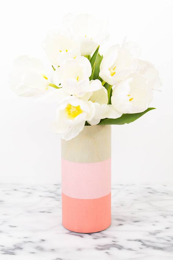 DIY Color Blocked Vase by Sarah Hearts