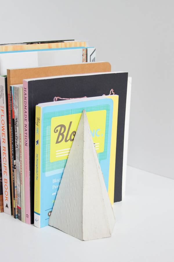 "A Concrete Bookend Made with Cardboard"