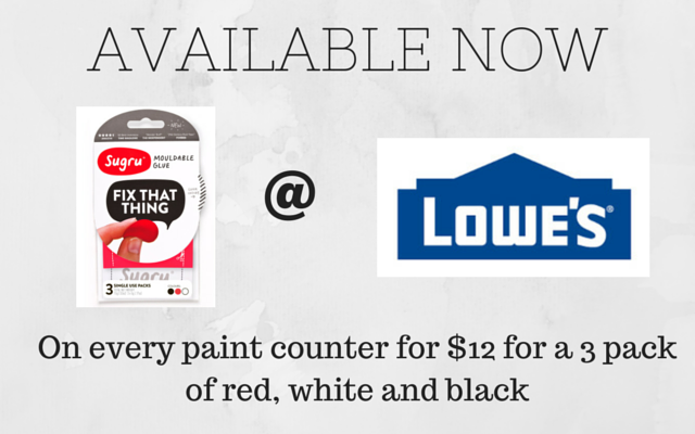 Sugru is available now at Lowes