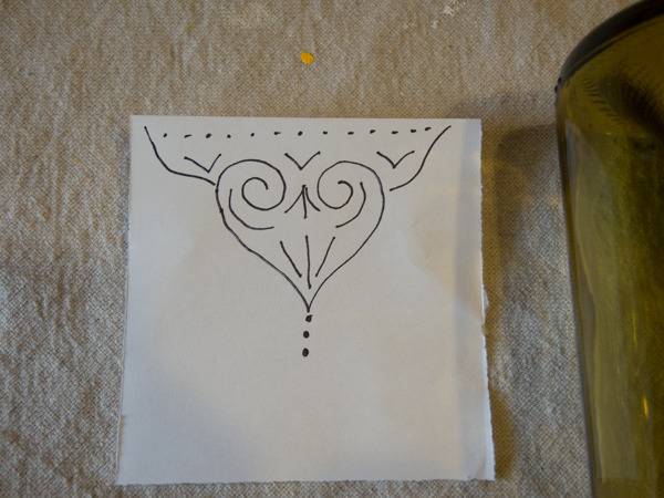 A picture is drawn in black on white paper.