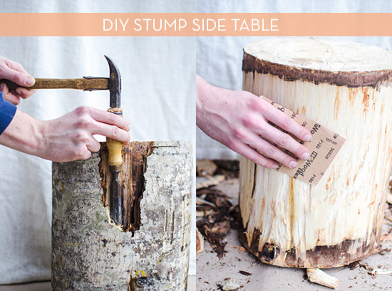 DIY Stump Sidetable