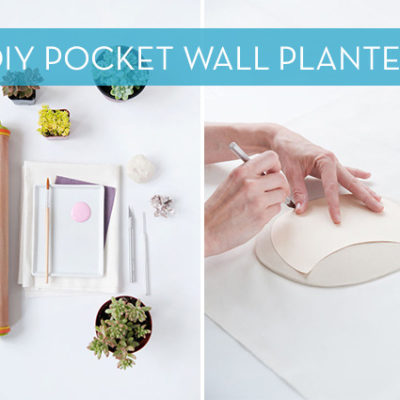A person making a wall planter out of crafting tools.