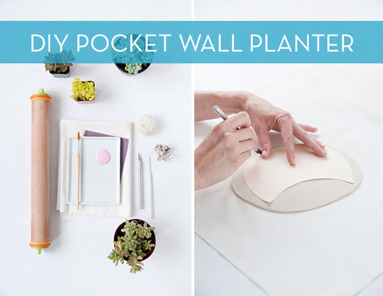 A person making a wall planter out of crafting tools.