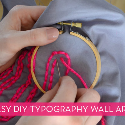 DIY Typography Wall Art Using Fabric and Yarn Scraps