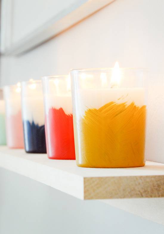 candle lights in different colors