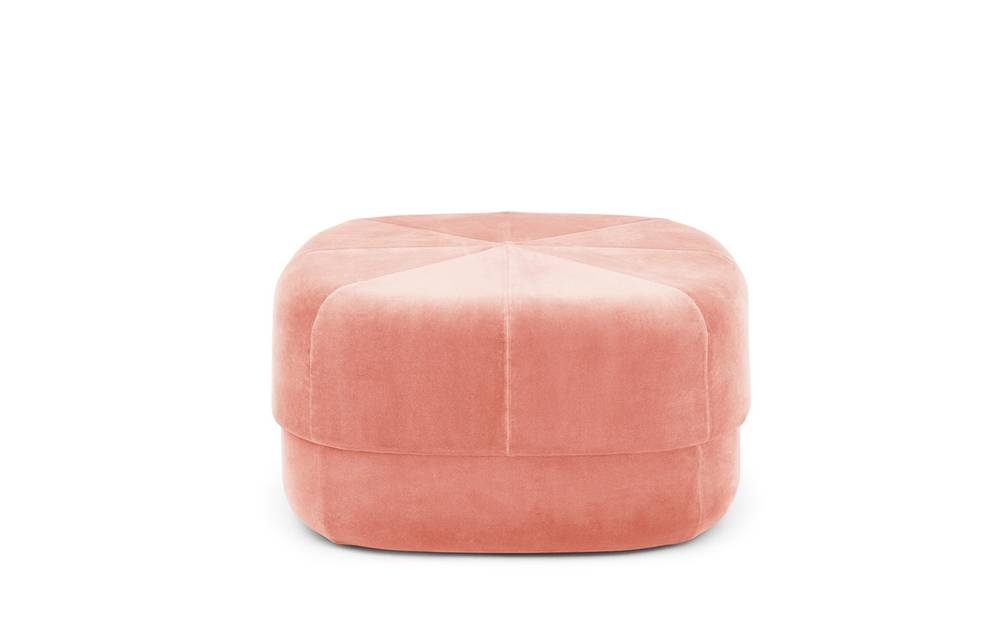 Circus consists of hard foam in the bottom part and a softer foam on the upper part for good sitting comfort. The pouf is covered in velour. The pouf has a wooden plate at the botton for stability.
